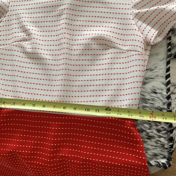 🎃 Vintage 50’s-60’s A-Line Mock Neck Red-White Polkadot Dress - Picture 5 of 10